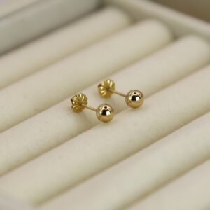 Aros bolita #3 oro 18k 0,56 gramos